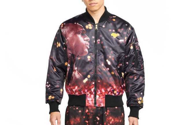 新品 定価19250 NIKE JORDAN MA-1 サテン ジャケット XL 総柄 プリント ナイキ ジョーダン エア ボンバージャケット 2021年モデル拍卖