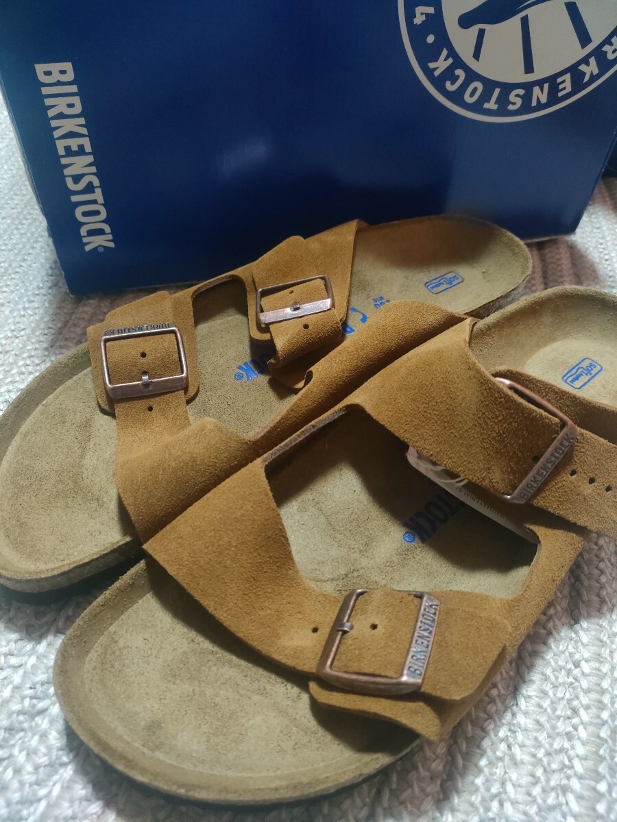 新品 BIRKENSTOCK ビルケンシュトック ARIZONA アリゾナ スエード レザー 28cm 43 Mink ミンク ブラウン サンダル 正規品 レザー ドイツ製拍卖