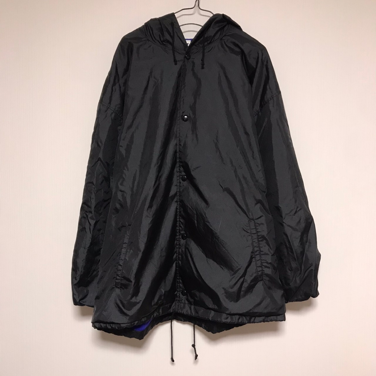 90s adidas アディダス ナイロンジャケット フード ビックロゴ チューリップ 黒 ブラック 拍卖