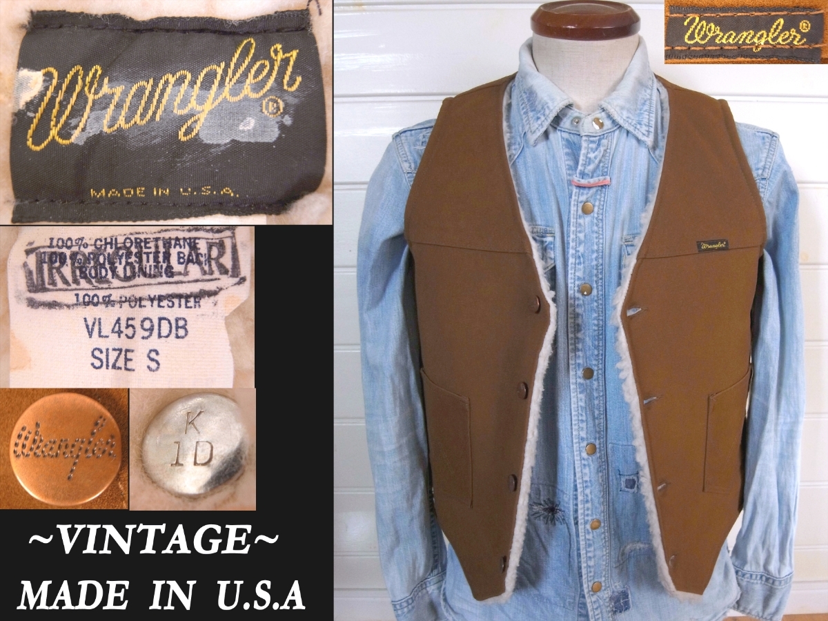 デッド 70s ビンテージ wrangler ラングラー USAアメリカ製 canvas ガーメンツ LEVIS マッコイズ warehouse ベスト VINTAGE ランチ model拍卖