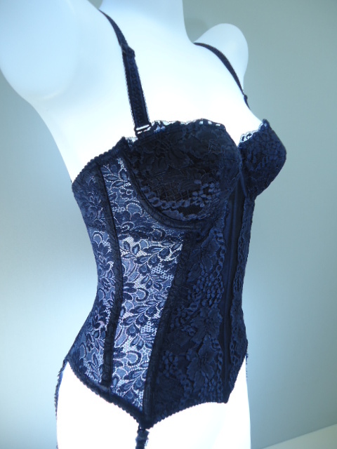 【KCM】body14-E65★新品★recit ビーマインド 高級補正 スリーインワン・ボディーシェイパー サイズ:E65 ブルー(ネイビー)拍卖