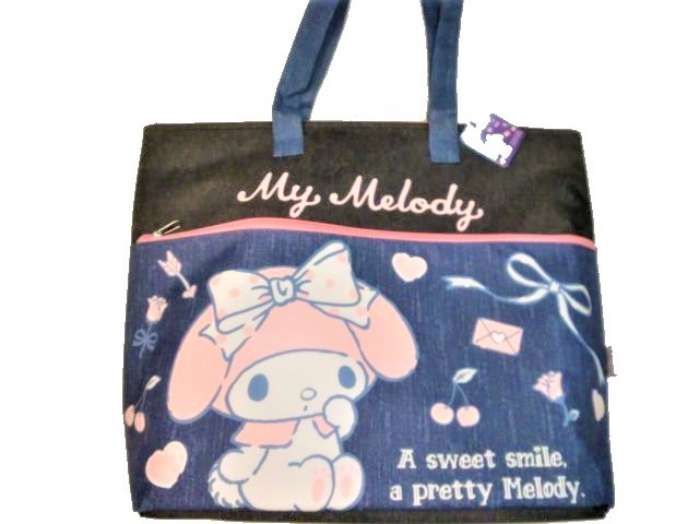 レディースバッグ My Melody マイメロディー サンリオ マイメロ 保冷ビッグトートバッグ デニム風 サービス品 ビッグトートバッグ★!拍卖