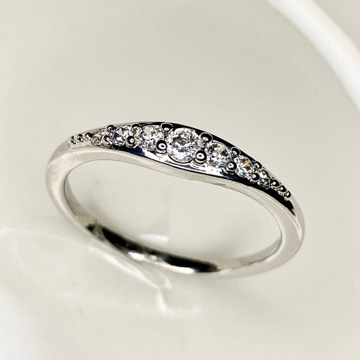 新品 11.5号 AAA CZ ダイヤモンド ハーフ エタニティリング ホワイトゴールド ダイヤモンドリング ダイヤ シルバー プレゼント 銀 送料無料拍卖