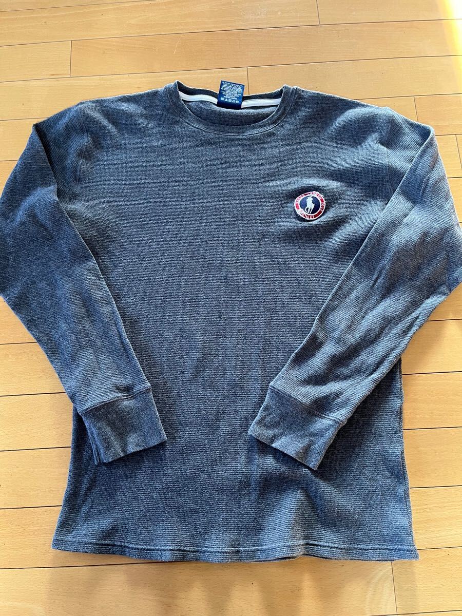 ラルフローレン長袖サーマルTシャツ オリジナルラルフワッペン後付け(L)グレイ系色拍卖