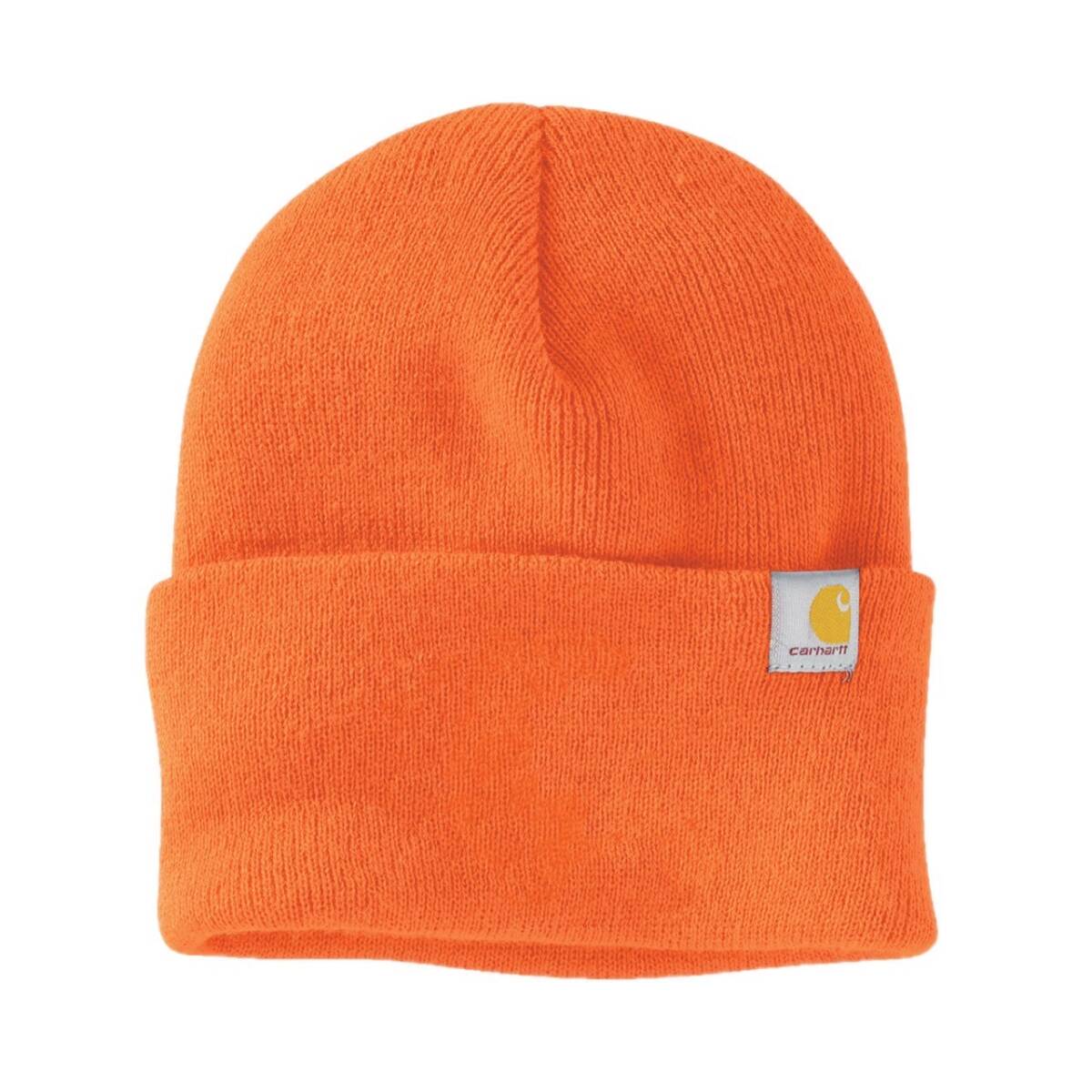 カーハート 帽子 ニット帽 ビーニー リブ付き リブビーニー CT104597 オレンジ ワンサイズ Carhartt KNIT CUFFED BEANIE 新品拍卖