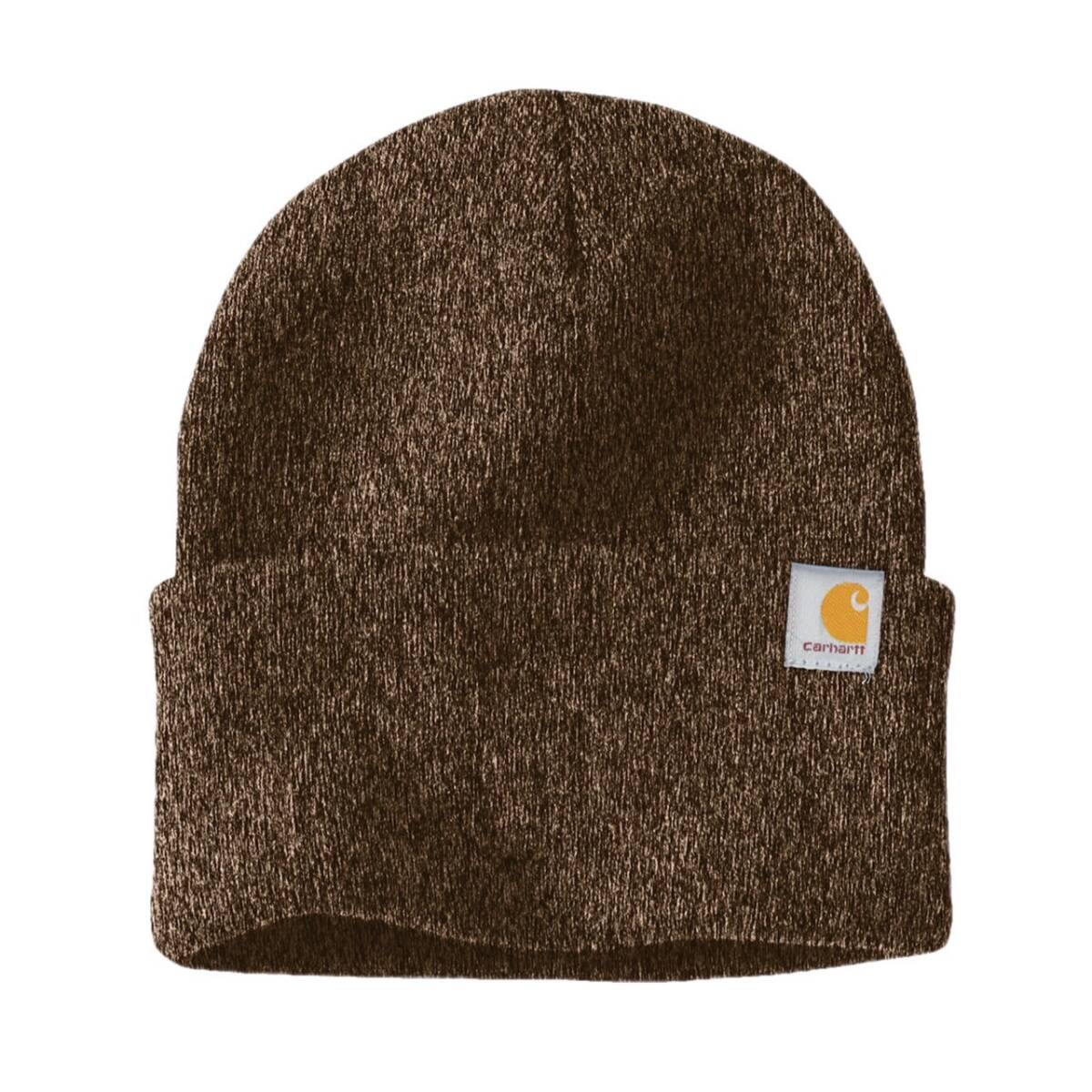 カーハート 帽子 ニット帽 ビーニー リブビーニー CT104597 ダークブラウン×ストーン ワンサイズ Carhartt KNIT CUFFED BEANIE 新品拍卖