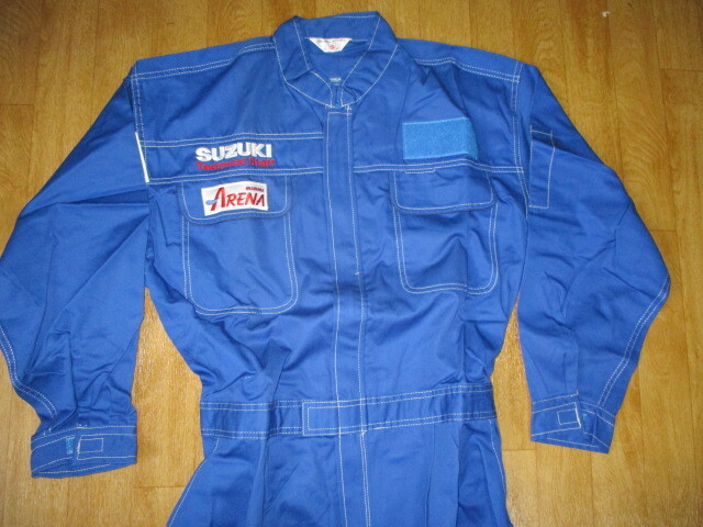 スズキモータース・レーシングバイクショップ アリーナ・リフレクターなしオフィシャルメンテナンスピット作業ツナギ 未使用 サイズLL拍卖