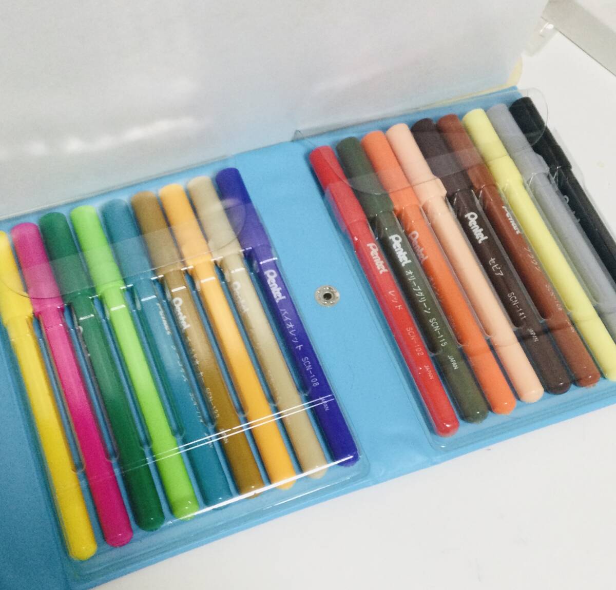【Pen Spinning】希少 廃盤 Pentel Water Color Pen SCN-18/ ぺんてる 水性カラーペン 18色セット拍卖