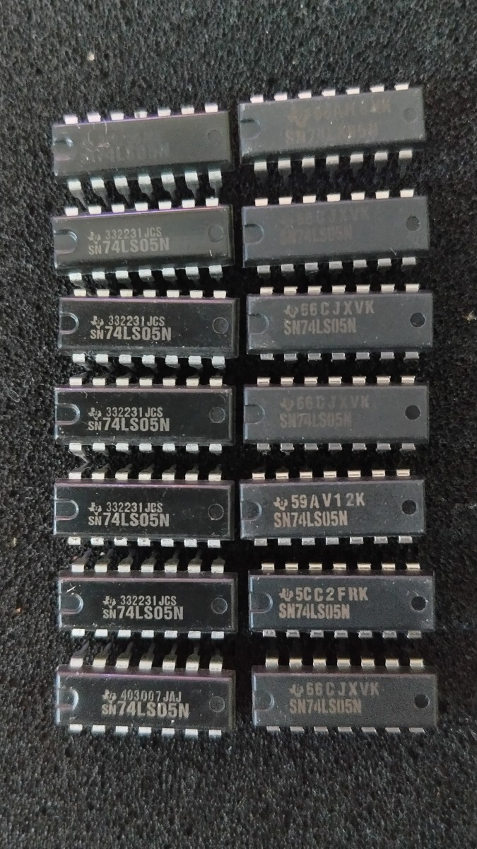 SN74LS05N TI製6回路インバータ オープンコレクタ LSTTL IC(14個セット) 拍卖