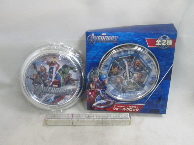 マーベル アベンジャーズ Marvel Avengers 掛け時計 ウォールクロック 2種未使用テストOK1コ箱なし拍卖