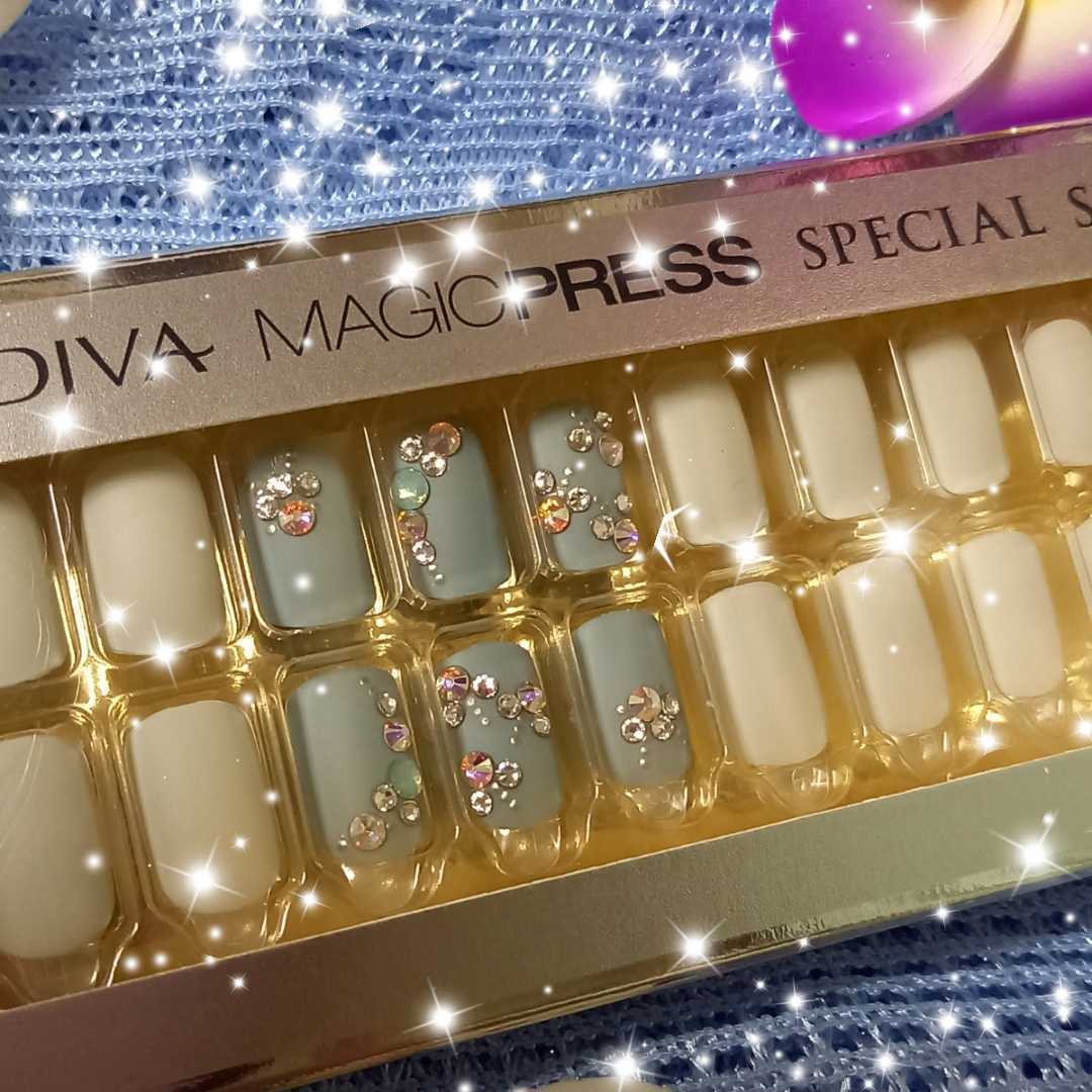 30枚★高級 スワロフスキー ダッシングディバ マジックプレス DASHING DIVA ショップチャンネル ジェルネイル 青緑 ブルーグリーン マット 拍卖