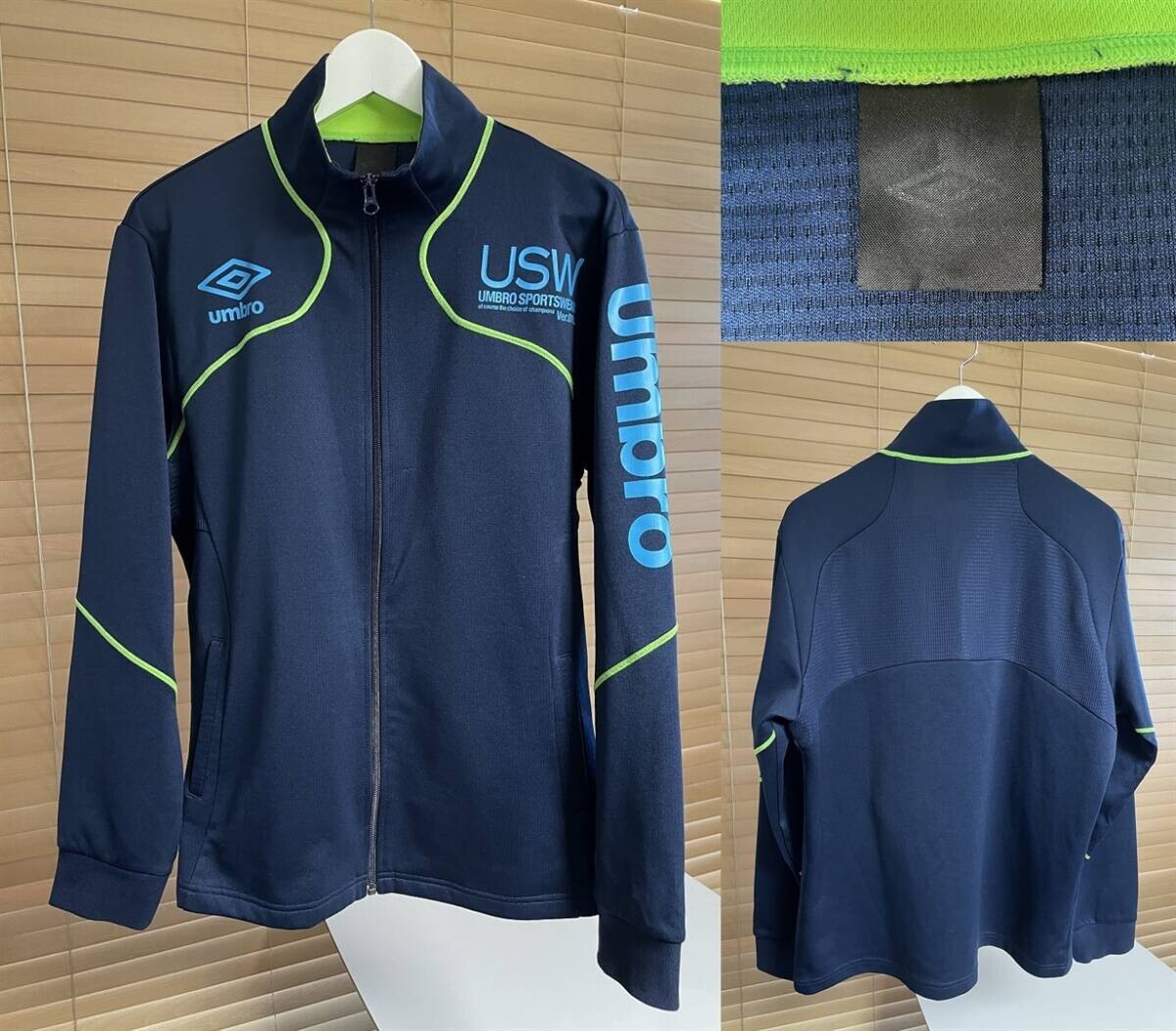 【激安1点のみ 国内正規品】UMBRO アンブロ USW ポリエステル100% ジャージ トラックトップ ジャケット サイズ O ネイビー系 UCS2250SD拍卖