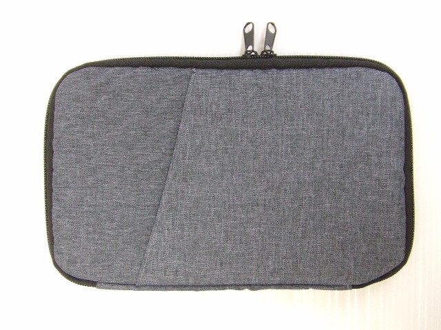 【お買い得】★多機能マルチケース★グレー/無地 ファスナー/仕切りあり拍卖