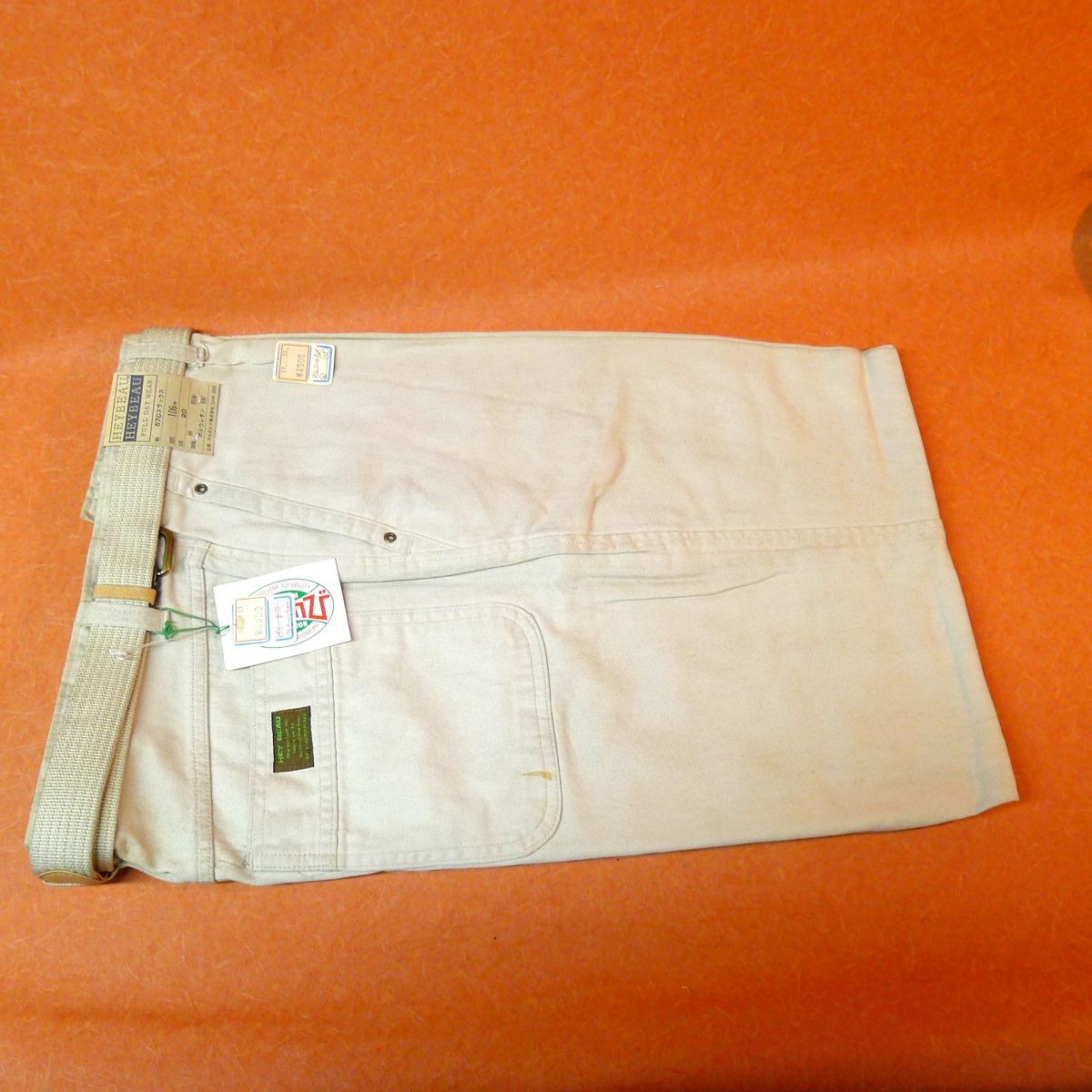 l★119 未使用タグ付き HEYBEAU メンズ パンツ ベルト付 サイズ ウエスト106 ボトムス ズボン 作業着 ワークパンツ 作業服 仕事服 職人/80拍卖