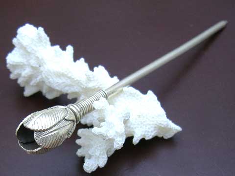 カレン族シルバー かんざし◆花12・つぼみ・フラワー◆髪飾り拍卖