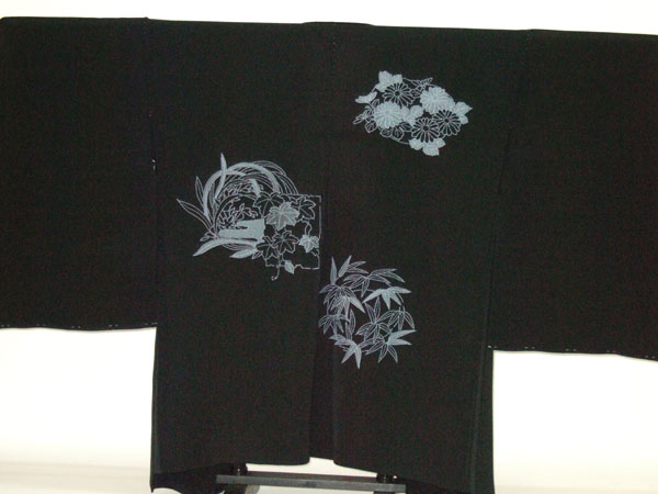 コロナ緊急放出期限限定 本相良刺繍 黒羽織 未仕立て品拍卖