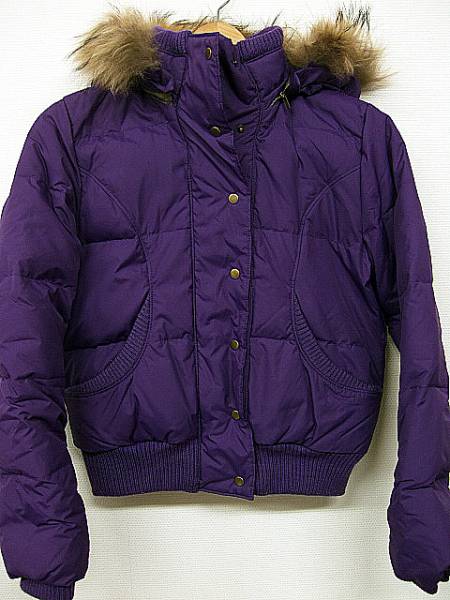 ◆ピーチジョン◆ファーフード付きダウンジャケット◆紫◆拍卖