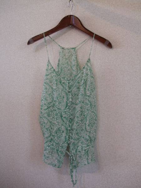 DOUBLESTANDARDCLOTHING白×緑花柄シルクシフォンキャミ62114②)拍卖