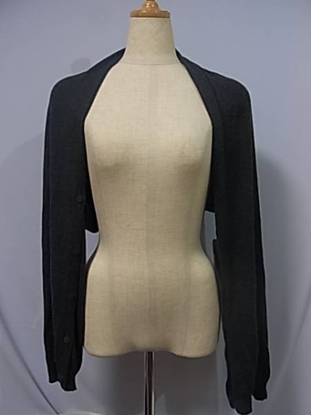 ●マフラー●ニット ボタン付き■濃いグレー■拍卖