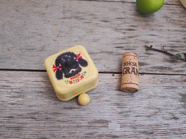 レトロビンテージ雑貨*可愛いプードル柄オルゴール☆インテリア小物コレクションアトリエディスプレイ拍卖