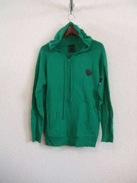 RETROGIRL緑コットン混ニットジップアップパーカー(USED20615②)拍卖