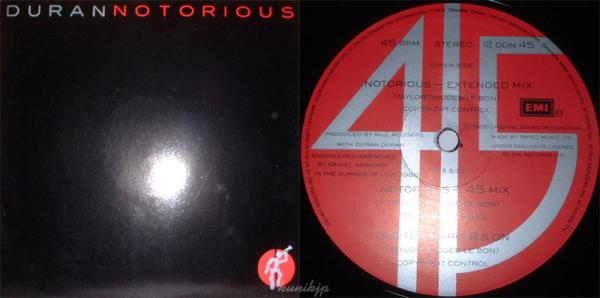 Duran Duran Notorious EMI UK 12inch 1986! 80s UK new wave拍卖