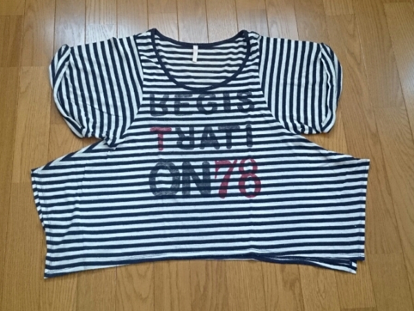 最終値下げ レディース 半袖Tシャツ ボーダー ネイビー フリーサイズ拍卖