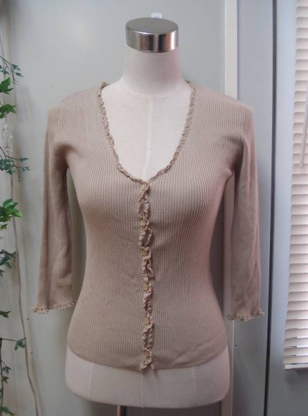 ☆SCOT CLUB スコットクラブ☆ラメ入編みレース カーディガン 9号拍卖