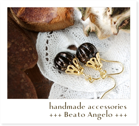 ◆◆+angelo+チェコメロンの一粒ピアス(p-103)ジェットブロンズ G ブラック チタン 樹脂 イヤリング拍卖