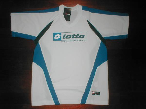 新品即決lottoロット☆プラシャツ160cmホワイト/ブルー8526拍卖