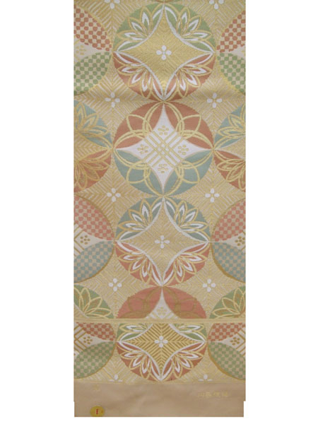 七宝の取り合いがモダン 川島織物袋帯 未仕立て品拍卖