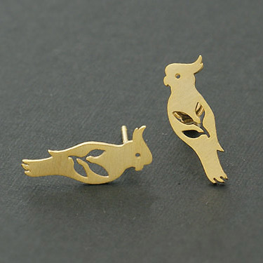 オウムピアス☆ ペア ゴールド オカメインコ 鳥グッズ 鳥雑貨 拍卖