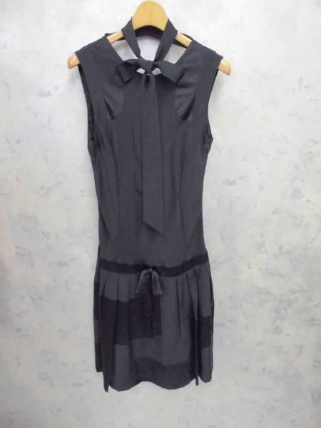 iCB(アイシービー/オンワード樫山)シルクノースリーブワンピースS拍卖