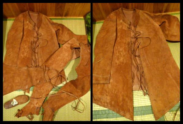 西部劇のガンマン?アイヌ? 革製 民族 年代物の珍品セット拍卖