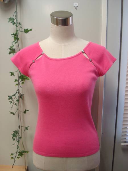 日本製★Viaggio Blu ビアッジョブルー★デザイン半袖綿ニット 2拍卖