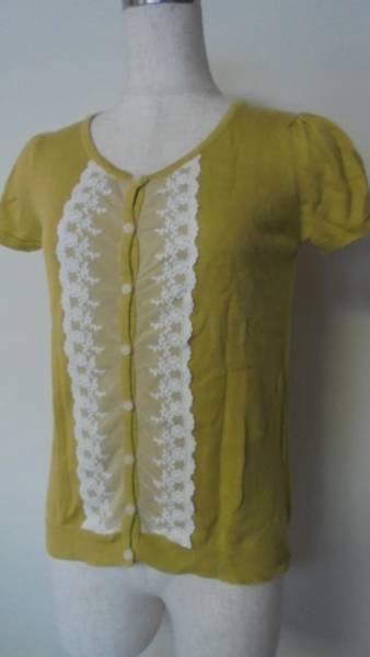 良品 SM2 半袖 レース飾り付 ニットカーディガン拍卖