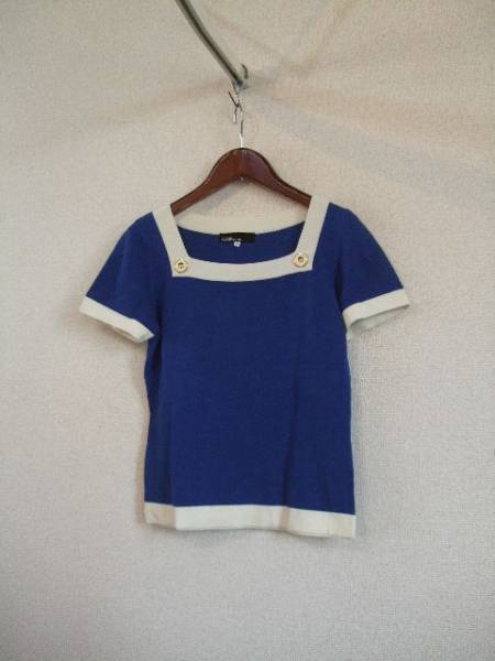 CLEARIMPRESSION青半袖コットン混ニット(USED)42615)拍卖