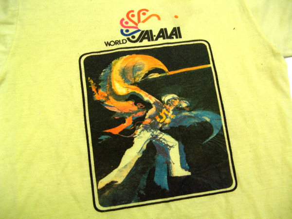【JAI-ALAI】ハイアライ 超ハイセンス Tシャツ USED ★スポーツ TS 古着 ビンテージ 半袖シャツ ポロシャツ拍卖