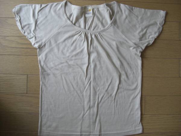 ◎服 二重フレンチ袖 半袖カットソー オフホワイト拍卖