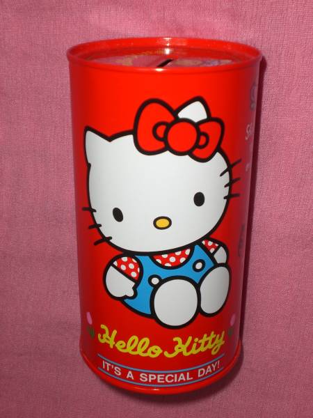 激レア!レトロ 1993年 サンリオ ハローキティ 缶製 貯金箱拍卖