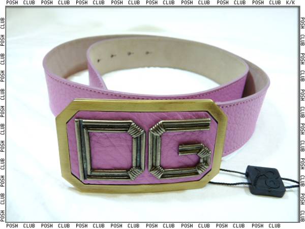 ドルガバ【0116-BC0055】カーフ・ベルト*ピンク*100cm拍卖