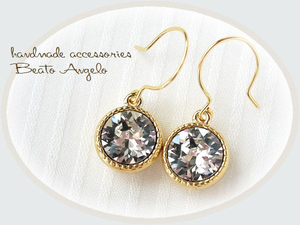 ◇◇+angelo+スワロフスキー 1088のピアス(p-078)クリスタル G シンプル 一粒 チタン 樹脂 イヤリング拍卖