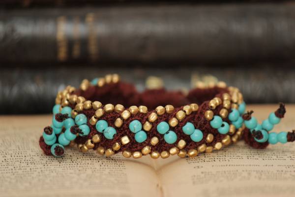 ♪新入荷♪ターコイズ&ブラスビーズブレスレットB拍卖