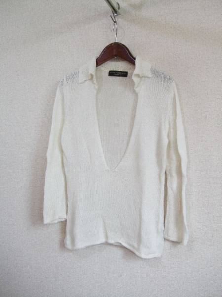BODYDRESSINGDeluxe白襟付Vネックコットンニット(USED)50315②)拍卖