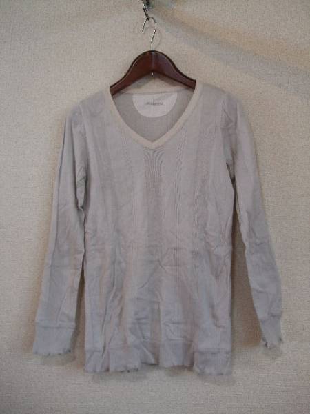 JEANASISIグレーVネック長袖カットソー(USED)50413拍卖