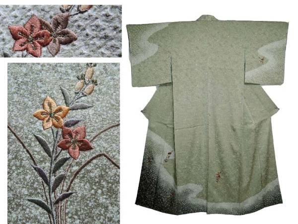 御仕立品★最高級精緻手刺繍 絞 叩き染 訪問着 ボカシ★724番拍卖