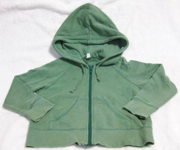 110㎝ 良品計画 長袖 パーカー フルジップ フード 緑/グリーン拍卖