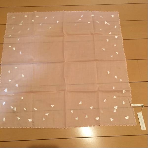 女性らしいハート&薄桜色の素敵なハンカチ☆未使用☆B拍卖