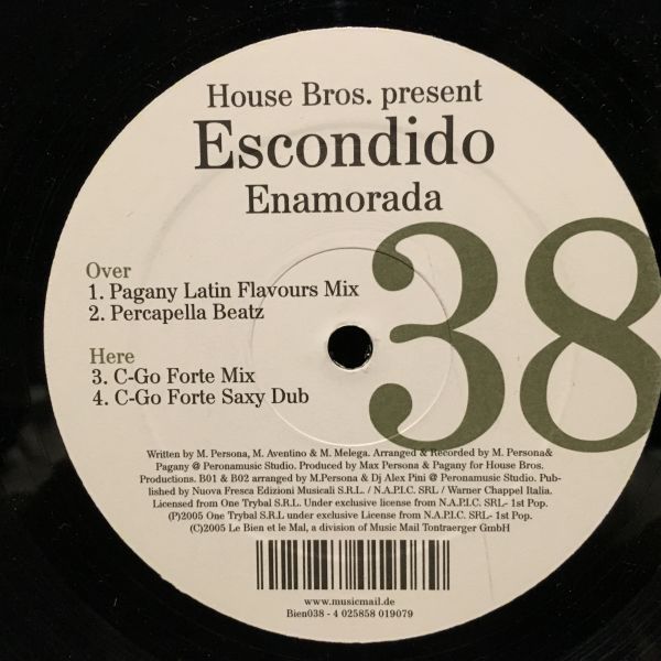 House Bros. Presents Escondido / Enamorada拍卖