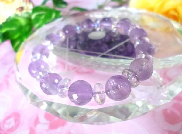★愛の守護石★心のやすらぎ☆ストレス緩和★128面ミラーカット☆AAラベンダーアメジスト★ラベンダーアメジスト・オーラ♪拍卖